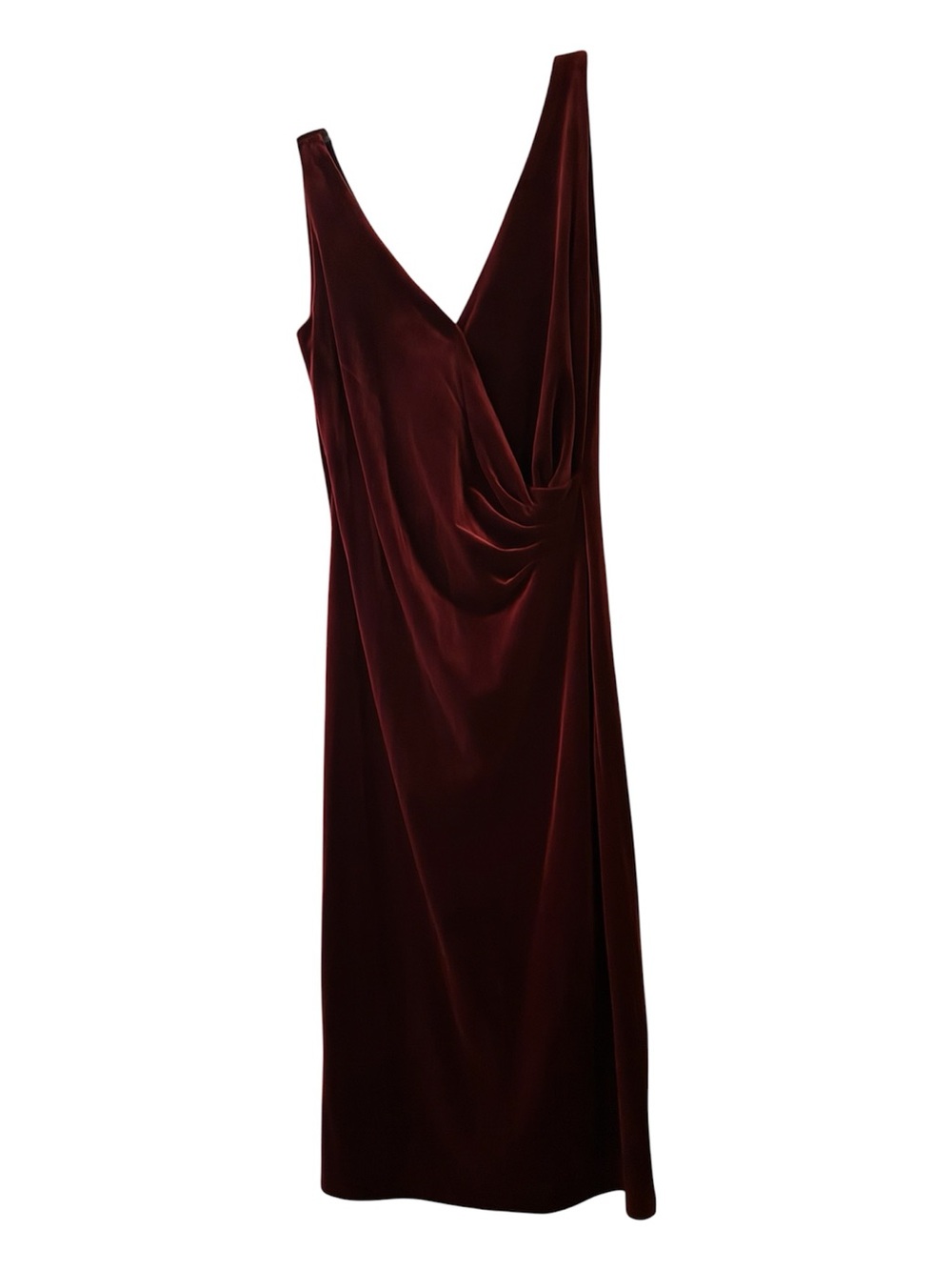 Jones New York Burgundy Velvet Midi Dress